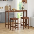 thumbnail image 1 of Dycanpo 26in Counter Height Bar Stools Set of 2, Acacia Wood Bar Stool with Footrest , Teak, 1 of 7