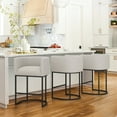 thumbnail image 1 of Dycanpo 27" H Modern Bar Stools Set of 3 with Back and Arms, for Home Kitchen, Light Gray, 1 of 8