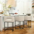thumbnail image 1 of Dycanpo 27" H Modern Bar Stools Set of 3 with Back and Arms, for Home Kitchen, Linen Color, 1 of 8
