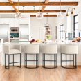 thumbnail image 1 of Dycanpo 27" H Modern Bar Stools Set of 4 with Back and Arms, for Home Kitchen, Linen Color, 1 of 8