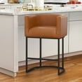 thumbnail image 1 of Dycanpo 27" H Modern Bar Stools with Back, Arms and Metal Legs for Home Kitchen, Brown, 1 of 8