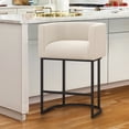 thumbnail image 1 of Dycanpo 27" H Modern Bar Stools with Back, Arms and Metal Legs for Home Kitchen, Linen Color, 1 of 8