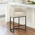 thumbnail image 1 of Dycanpo 27" H Modern Bar Stools with Back, Arms and Metal Legs for Home Kitchen, Linen Color, 1 of 8