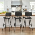 thumbnail image 1 of Dycanpo 30" Counter Height Bar Stools Set of 3, Faux Leather Upholstered Barstools, Black, 1 of 8