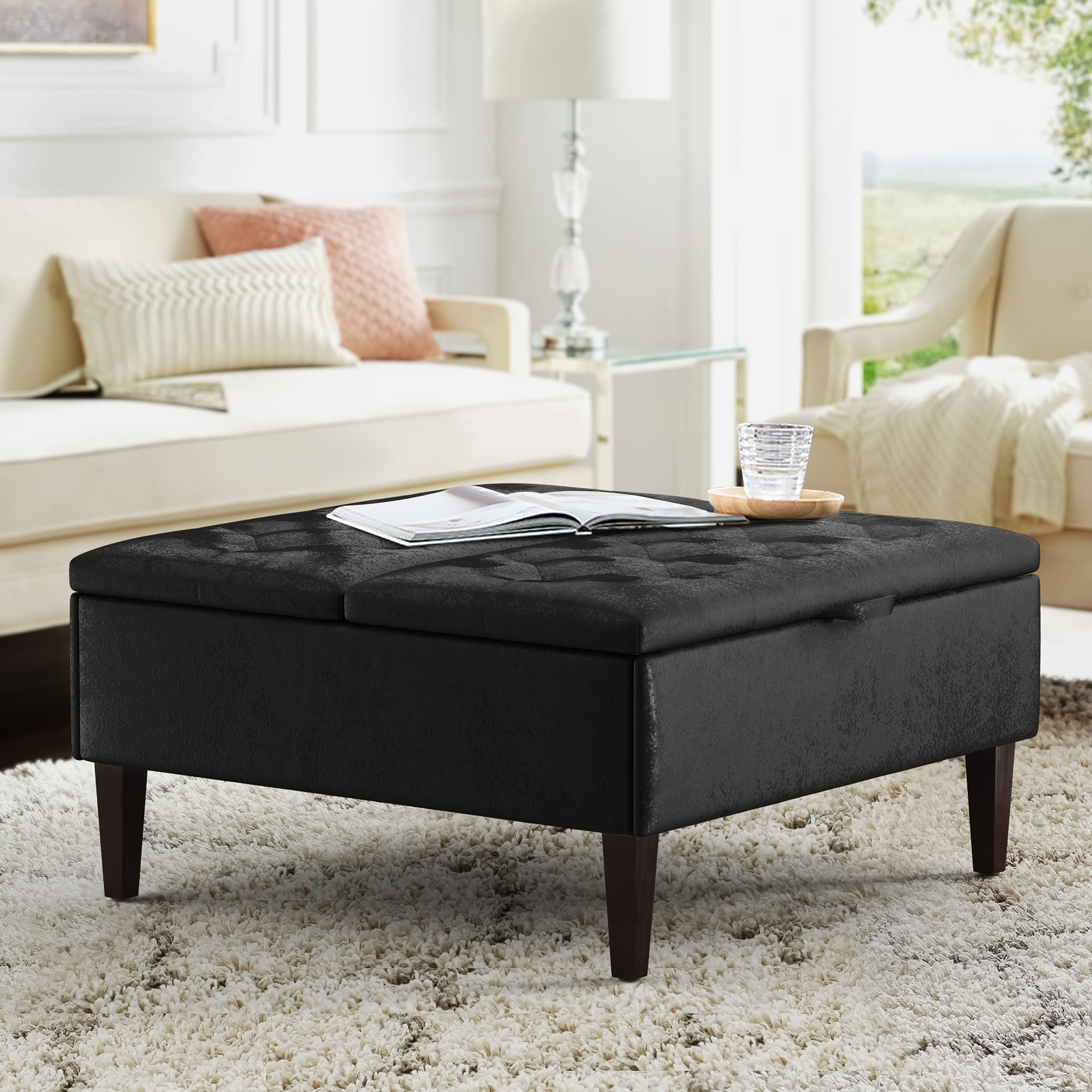 Dycanpo 36" Storage Ottoman Lift Top Coffee Table with Tufted Waffle