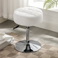 thumbnail image 1 of Dycanpo 360° Swivel Vanity Stool, Adjustable Height, Faux Leather White, 1 of 8