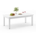 thumbnail image 1 of Dycanpo 42'' Outdoor Coffee Table,Rectangle Patio Table for Outside,HDPS,White, 1 of 6