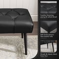 thumbnail image 1 of Carolayne 44.5”Ottoman chair for Bedroom,Faux Leather Entryway with Metal Legs, Black, 1 of 3