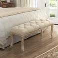thumbnail image 1 of Dycanpo 45.2'' Bedroom Bench Seat Linen French Upholstered Ottoman Bench, Linen Color, 1 of 10
