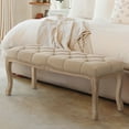 thumbnail image 1 of Dycanpo 45.2"L x 18.3"H French Bedroom Bench Seat Linen Upholstered, Wheat, 1 of 8