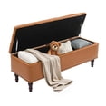 thumbnail image 1 of Dycanpo 50.8" Faux Leather Storage Ottoman Bench Storage Chest for Bedroom,Entryway,Yellowish-brown, 1 of 11