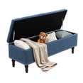 thumbnail image 1 of Dycanpo 50.8" Linen Storage Ottoman Bench Storage Chest for Bedroom,Entryway - Navy Blue, 1 of 11