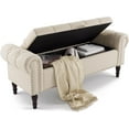 thumbnail image 1 of Dycanpo 50"L X 19" H Storage Bench with Arms, Upholstered, for Bedroom, Linen Color, 1 of 7