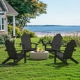 thumbnail image 1 of Dycanpo Adirondack Chairs Set of 4 with Cup Holder, 300lbs Weather Resistant, Black, 1 of 12