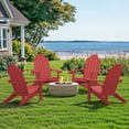 thumbnail image 1 of Dycanpo Adirondack Chairs Set of 4 with Cup Holder, 300lbs Weather Resistant, Bright Red, 1 of 10