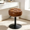 thumbnail image 1 of Dycanpo Adjustable Vanity Stool, 360°Swivel Vanity Chair Stool for Makeup Room,Yellowish Brown, 1 of 9