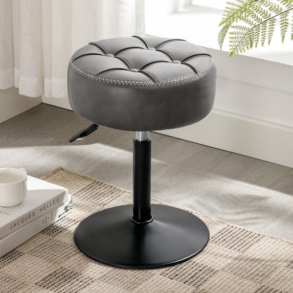 Dycanpo Adjustable Vanity Stool, 360°Swivel Vanity Chair Stool for Makeup Room