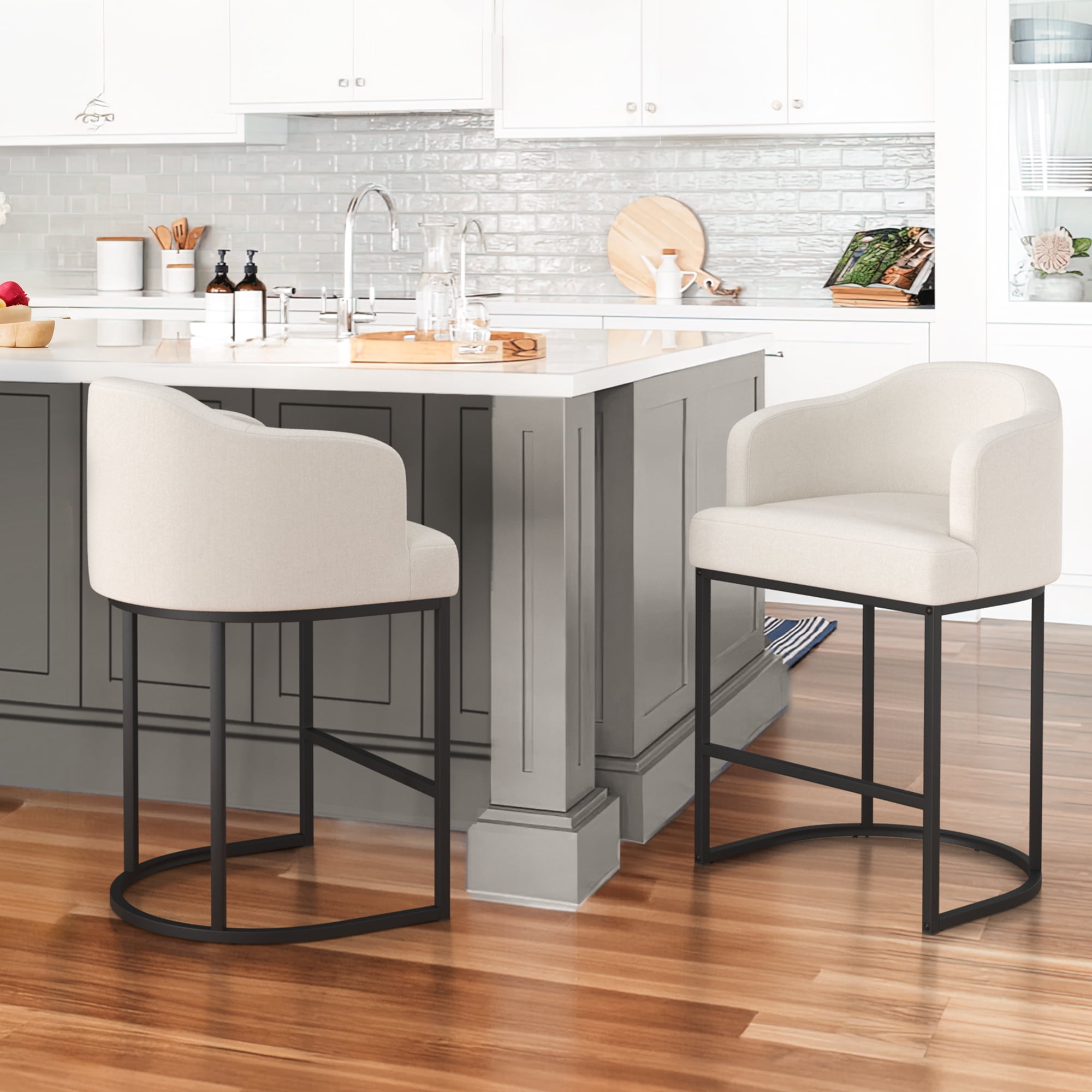 Dycanpo Bar Stools Counter Chairs with Back Sets of 2 Modern Counter ...