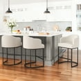 thumbnail image 1 of Dycanpo Bar Stools Counter Chairs with Back Sets of 3 Modern Counter Stools for Home Kitchen Beige, 1 of 12