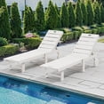 thumbnail image 1 of Dycanpo Chaise Lounge Chair Outdoor Set of 2, with Adjustable Backrest & Wheels, White, 1 of 9