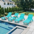 thumbnail image 1 of Dycanpo Chaise Lounge Chair Outdoor Set of 4, with Adjustable Backrest & Wheels, Aruba Blue, 1 of 8