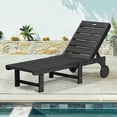 thumbnail image 1 of Dycanpo Chaise Lounge Chair Outdoor, with Adjustable Backrest & Wheels, Black, 1 of 8