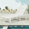 thumbnail image 1 of Dycanpo Chaise Lounge Chair Outdoor with Table, 2-Pcs Adjustable Backrest & Wheels, White, 1 of 8