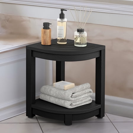 Dycanpo Corner Shower Stool for Bathroom,HDPS,Black