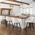 thumbnail image 1 of Dycanpo Counter Height Bar Stools Set of 4, 26" Tall Swivel with Back for Home Kitchen, Beige, 1 of 7