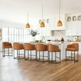 thumbnail image 1 of Dycanpo Counter Height Bar Stools with Back Sets of 6 Modern Counter Stools for Home Kitchen, Brown, 1 of 7
