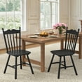 thumbnail image 1 of Dycanpo Dining Chairs Set of 2, Windsor Wooden Dining Chair with Thickened Backrest for Kitchen, Black, 1 of 8