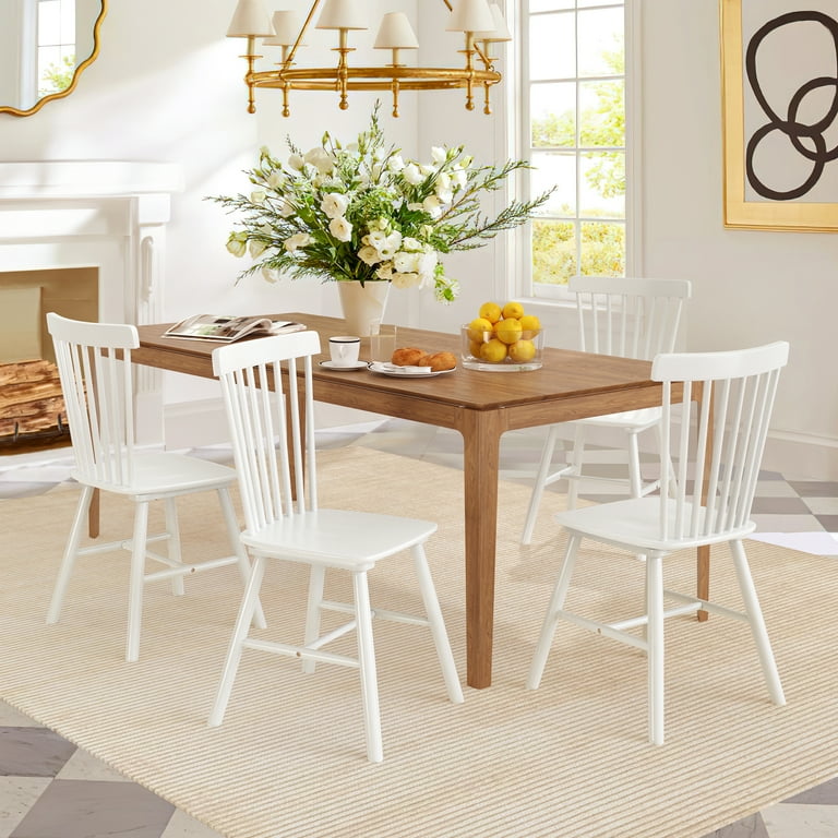 Dycanpo Dining Chairs Set of with Solid Wood, 18'' Tall, Mid