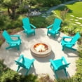 thumbnail image 1 of Dycanpo Folding Adirondack Chairs Set of 6, Hdps Poly Outdoor Chair Weather Resistant, Aruba Blue, 1 of 7