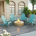 thumbnail image 1 of Dycanpo Adirondack Chairs Set of 4 with Cup Holder, 300lbs Weather Resistant, Blue Turquoise, 1 of 8