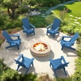 thumbnail image 1 of Dycanpo Folding Adirondack Chairs Set of 6, Hdps Poly Outdoor Chair Weather Resistant, Navy Blue, 1 of 7