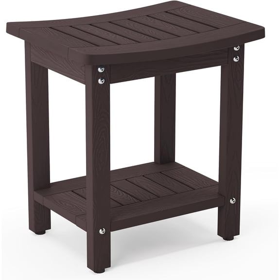 Dycanpo HDPS Shower Bench Seat, Bath Spa Foot Stool for Inside Shower Waterproof, Espresso