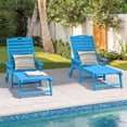 thumbnail image 1 of Dycanpo Lounge Chair Outdoor Set of 2, Resin Chaise Lounge with Wheels & Adjustable Backrest,Blue, 1 of 9
