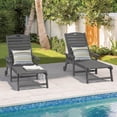 thumbnail image 1 of Dycanpo Lounge Chair Outdoor Set of 2, Resin Chaise Lounge with Wheels & Adjustable Backrest, Dark Gray, 1 of 9