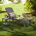 thumbnail image 1 of Dycanpo Lounge Chair Outdoor, Resin Chaise Lounge with Wheels & Adjustable Backrest, Dark Gray, 1 of 9