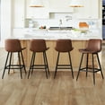 thumbnail image 1 of Dycanpo Modern Faux Leather 26 Inch,Counter Height Bar Stools Set of 4,for Home Kitchen, Dark Brown, 1 of 6