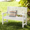 thumbnail image 1 of Dycanpo Outdoor Bench, 47” HDPS Bench with Armrest for Garden, Patio, Backyard, White, 1 of 10