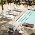 thumbnail image 1 of Dycanpo Lounge Chair Outdoor Set of 4, Resin Chaise Lounge with Wheels & Adjustable Backrest, White, 1 of 9
