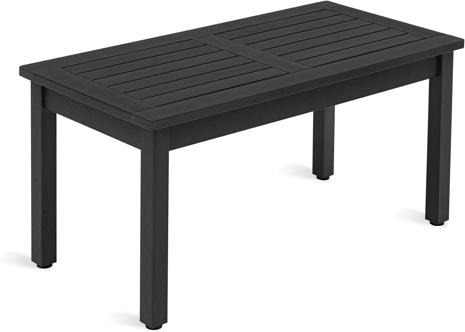 Dycanpo Outdoor Coffee Table Rectangle, HDPS Black Patio Coffee Tables