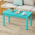 thumbnail image 1 of Dycanpo Outdoor Coffee Table Rectangle, HDPS Patio Table for Outside, 17.7" x 35" x 17.7", Aruba Blue, 1 of 8