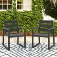 thumbnail image 1 of Dycanpo Outdoor Dining Chairs Set of 2,Weather Resistant Patio Chairs with Armrest for Indoors,Gray, 1 of 8
