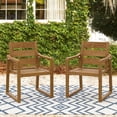 thumbnail image 1 of Dycanpo Outdoor Dining Chairs Set of 2,Weather Resistant Patio Chairs with Armrest for Indoors,Teak, 1 of 8