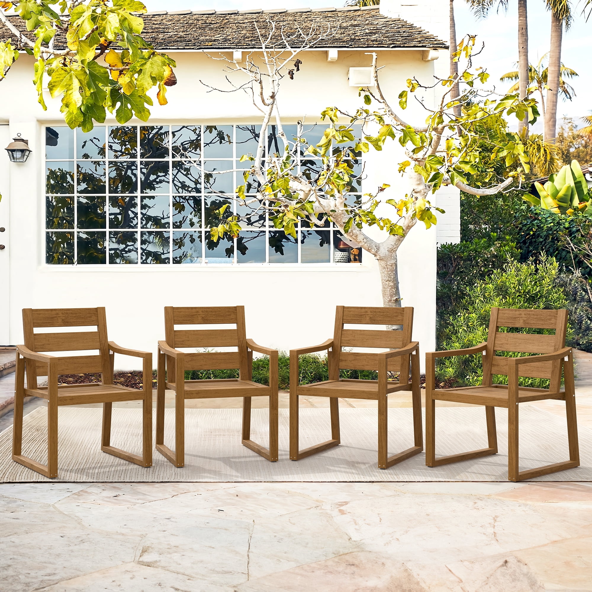 Resistant Chair Dycanpo Outdoor Dining Chairs Set of 4,Weather Resistant Patio Chairs ...
