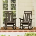thumbnail image 1 of Dycanpo Outdoor Rocking Chairs Set of 2, Weather Resistant Proch Rocker for Adult, Brown, 1 of 8