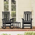 thumbnail image 1 of Dycanpo Outdoor Rocking Chairs+Side Table Set of 3, Weather Resistant Proch Rocker for Adult, Black, 1 of 8