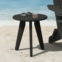 Dycanpo Outdoor Side Table for Patio, Small Round End Table Weather-Resistant for Living Room, Bedroom, Black